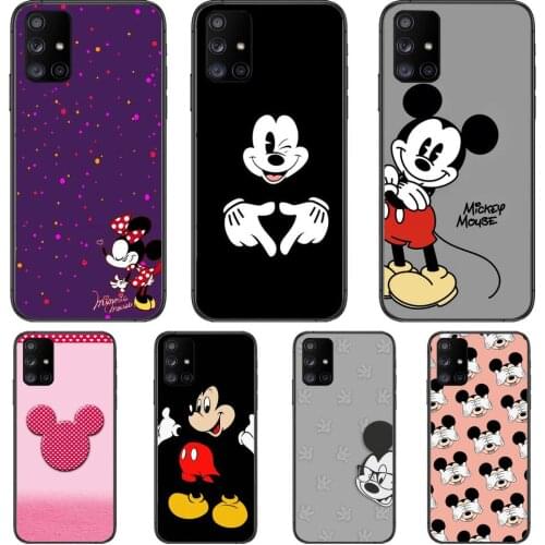 Cute mickey apple style cover Phone Case Hull For Samsung Galaxy A50 A51 A71 A70 A52 A40 A30 A31 A80 A20E 5G S Black Shell Art