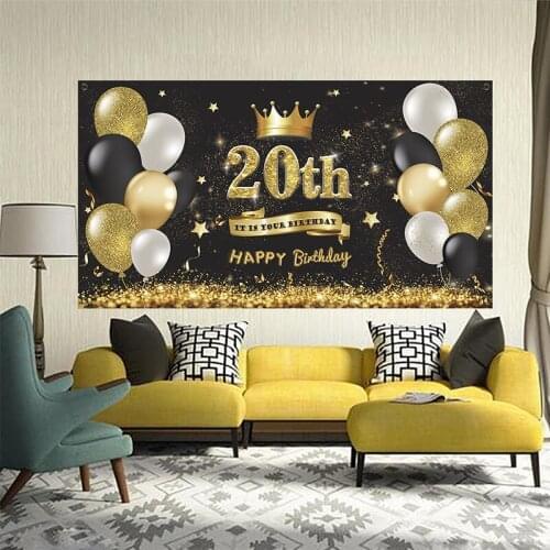 Birthday Party Decoration Banner Happy Birthday Cake Insert Card Cartoon Balloon Take Photo Props