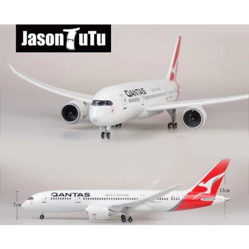 JASON TUTU 46cm Resin Diecast 1:160 Scale Australian QANTAS Boeing b787 Plane Model Airplane Model Aircraft with Light & Wheel