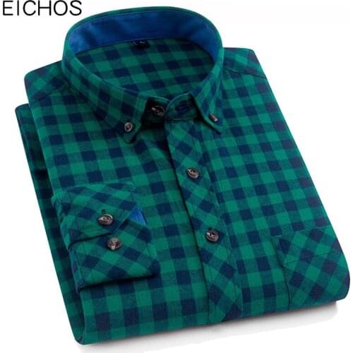 Мужские фланелевые рубашки EICHOS China At AliExpress
