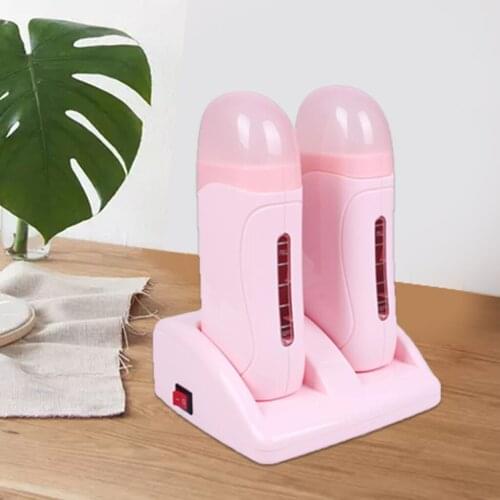 Depilatory Electric Wax Heater Roller Hot Waxing Machine Hair Removal Pink Wax Roller Wax Machine For Hair Removal Leg Wax