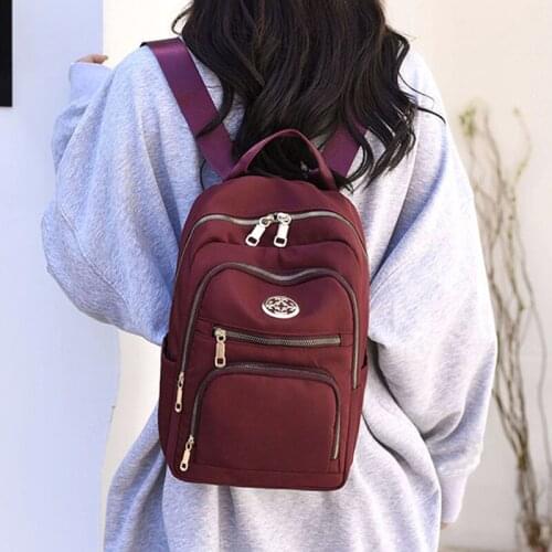 Purple Women Backpack Classic Female Nylon School Bags Large Capacity Travel Rucksack Luxury Ladies Back Pack Anti Theft Mochila