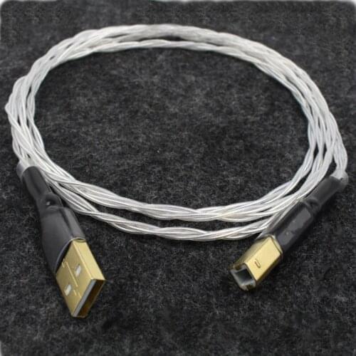 HIFI Odin 5NOCC Silver Plated USB Cable A to B DAC Audio Digital Cables