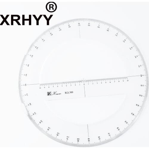 XRHYY Angle Ruler Rotation 360 Degree Measurement Ruler Transparent Measuring Tool Protractor For Office Supplies ( 30 CM )