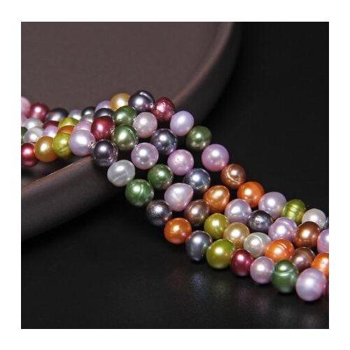 Favorite Pearl Loose Beads 7-8mm Multicolor Freshwater Pearl DIY Jewelry Making For Necklace Bracelet Earrings 14'' Full Strand