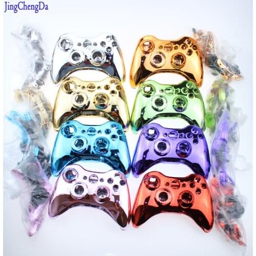 Metal Plated Full Housing Shell Case Kit Replacement Parts for Xbox 360 Wireless Controller - Blue
