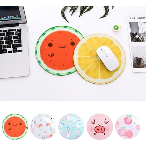 Lovely Cut Cartoon Silicone Mouse Pad Table Mat Circular Mouse Pad Creative Personality Mouse Pad Watermelon Peach Pig Pattern
