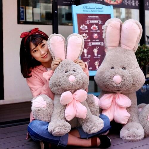 50/70/90 cm Cute Easter Bunny Big Rabbit Plush Stuffed Toy America Rabbit Animal With Long Ears Toys For Childrens Day Gift