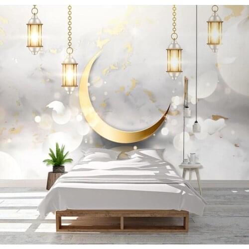 Custom mural wallpaper 3D beautiful moon light European decoration simple modern light background wall
