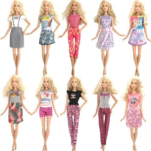NK Hot Sell Newest Doll Dress Fashion Outfits Daily Casual Wear Clothes For Barbie Accessories Doll Baby Toys Wholesale JJ