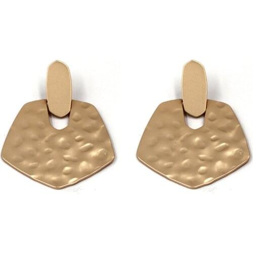 2020 New Kite Hammered Surface Cooper Dangle Earrings Non-bright Electroplat Geometric Women Fashion Jewelry Wholesale