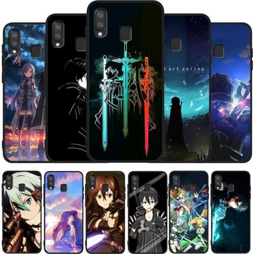 Sword Art Online SAO Black TPU Phone Case For Samsung Galaxy A71 A51 A41 A31 A20E A10 A20 A40 A50 A70 M30S M20 A7 A8 A9 2018