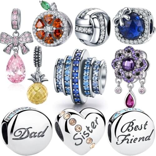 Original woman fine jewelry accessories 100% 925 sterling silver charm animal zircon beads fit 3MM making birthday gift DIY