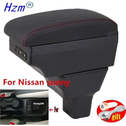 For Nissan sunny Armrest Box For Nissan sunny 2020 2021 Central Console Storage Box Charging USB LED