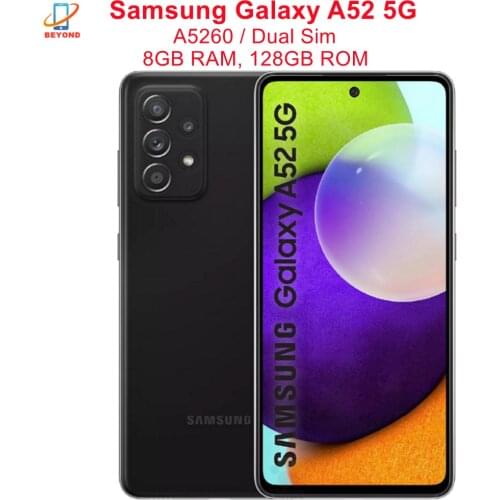 Samsung Galaxy A52 5G A5260 Dual Sim 6.5" 8GB RAM 128GB Octa Core Snapdragon 750G 4 Camera NFC Original Cell Phone