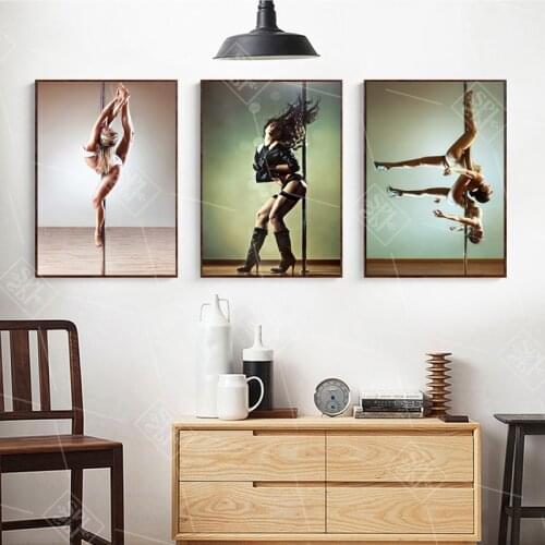 Sexy Lady Pole Dancing Canvas Painting Modern Wall Art Pictures for Living Room Vintage Posters And Prints Home Decor No Framed