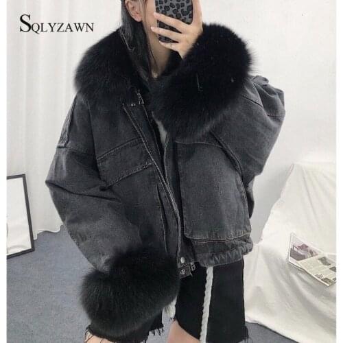 Warm Bomber Denim Coat Womens Winter Jacket Coat Female Jeans Jacket Basic Ladies Windbreaker Denim Jackets Overcoat Plus Size