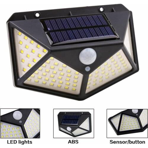 Human Body Induction Lamp Outdoor Wall Lamp 100LED Solar Light Wedding Decoration PIR Motion Sensor Corridor Light