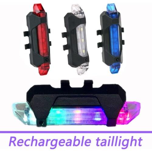 Bicycle Rear Light USB Rechargeable Tail Light Waterproof LED Safety Warning Light For Mountain Bike 4 Modes Cycling Taillamps