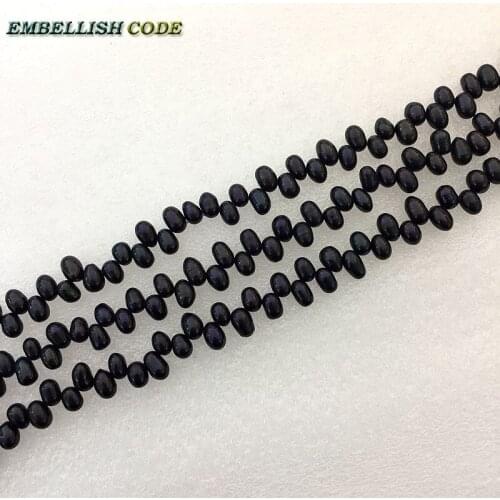 DIY on sales low price black good quality pearl beads 6-7mm tear drop shape Strand (about 80pcs/lot) natural Freshwater pearls