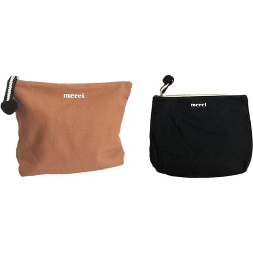 Women Korean Canvas Cosmetic Bag Wash Bags Travel Cosmetic Pouch Make Up Organizer Clutch Bag