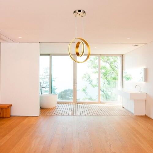 Gold Lustre Led Crystal Chandelier Lights circle rings Ceiling Chandeliers Light Lamparas Modern Hang lamp Luminaire Lampen