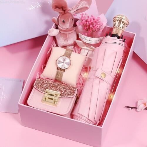 1set Bridesmaid Umbrella Watch Cup Bag Marriage Daughter Wife Bride Wedding Party Favors Girlfriend Gift