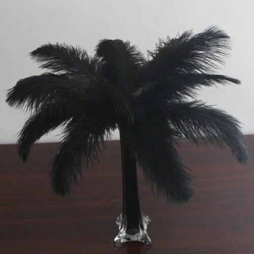 10pcs Beautiful Black 30-35cm/12-14 inch Natural Ostrich Feathers Wedding Party Christmas Home Craft Accessories Decoration
