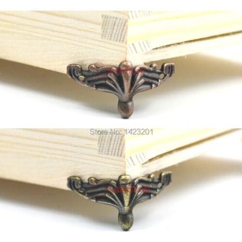 10 Pcs / Lot Antique Jewelry Chest Wood Furniture Box Decorative Feet Leg Corner Protector Vintage Decoration