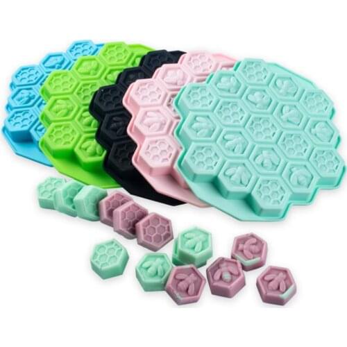 19 grid creative bar small bee honeycomb mould multifunctional silicone mold tray summer DIY ice maker SN758