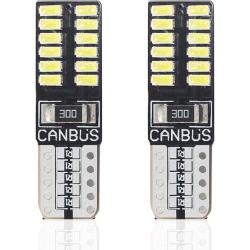2PCS Super Bright White 24-SMD-4014 LED Bulbs For Car Parking Lights T10 168 194 2825 W5W Car License Plate Lights