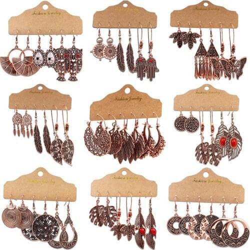 3 Pairs Yayi Jewelry Fashion BOHO for Women Gold Silver Colore Dance Party Special Girl Gifts Personality Tassel Earrings