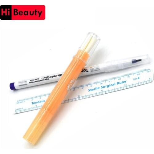 3PCS Waterproof Microblading Tattoo Eyebrow Skin Marker Pen With Measure Ruler And Magic Eraser Remover Cleanser Pen