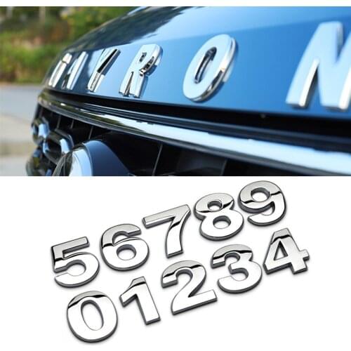 3D Metal Alphabet Silver Badge Chrome Silver Letters Numbers Logo Car Sticker Car Styling Trunk Logo Letters Emblem for Audi BMW