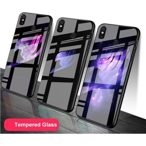 Anime Manga Fairy Tail logo Tempered Glass Phone Case For Redmi Note 5 6 7 8 9 Pro Note8T Note9S Redmi8 9 Cover Shell