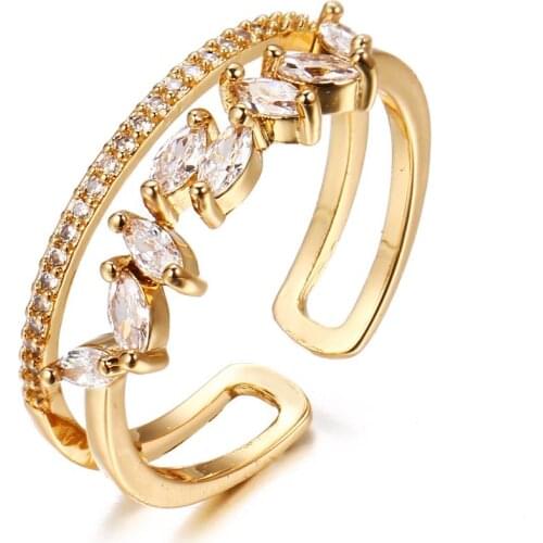 Bettyue Fashion Jewelry Cubic Zircon Random Arrangement Adjustable Ring For Cool Girls Brilliant Gift In Party Fashion Statement