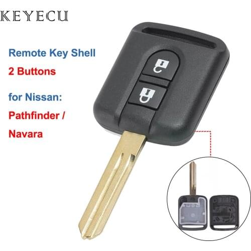 Keyecu Remote Key Shell Case Fob 2 Button for Nissan Pathfinder Navara 2005-2014