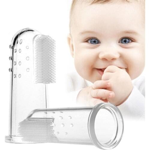 Baby Kid Infant Newborn Soft Safe Silicone Finger Training Toothbrush Gum Brush Clean Teeth Coated Tongue Baby Teething Rings