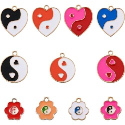 100pcs Pink Alloy Enamel Pendants Cherry Blossoms Flower Charms For Women DIY Earrings Necklace Jewelry Making Handmade Crafts