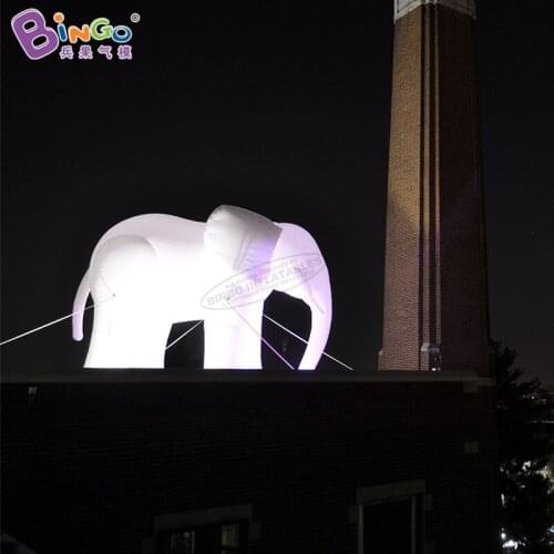 Customized 5m length giant inflatable lights elephant / inflatable white elephant / LED lighting inflatable elephant model toys