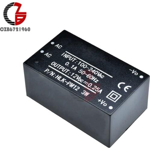 HLK-PM12 AC-DC Step Down Power Transformer AC 100-240V to DC 12V Bucker Voltage Converter Regulator Power Supply 50-60Hz 0.25A
