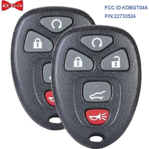 KEYECU 2pcs for Pontiac G5 G6 for Buick for Chevrolet Remote Key Fob P/N 22733524 FCC ID KOBGT04A