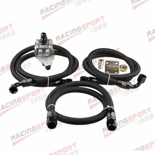 Aluminum Engine Oil Filter Kit + 3 x Nylon Cover Braided Line + Male Fitting
