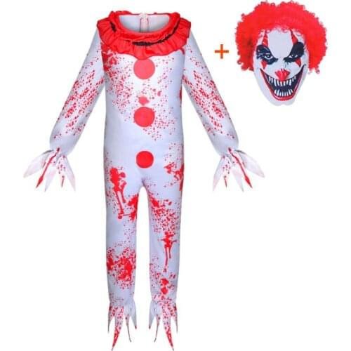 New boy evil clown costume Halloween fancy dress party cosplay costume child harsh killer