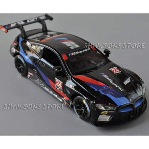Diecast Metal Racing Car Model Toys 1:32 M8 GTE Pull Back Replica with Sound & Light