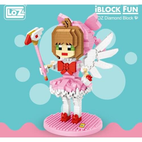 LOZ Diamond Blocks Magical Girl Cute Kawaii Japanese Anime Action Figures Assembly Model Girl Toys for Kids Cartoon Gifts 9795