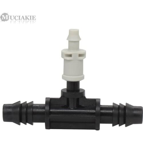 MUCAIKIE 10PCS Garden Micro Drip Irrigation Fitting 8/11mm Reduced Tee Connecter to 4/7mm Barb Adaptor 3/8'' to 1/4'' Reduce Tee