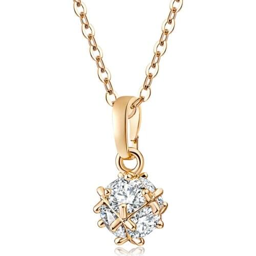 New Women Simple Fashion Round Zircon Necklace Stud Necklace Creative Clavicle Chain Jewelry Hot Sale 2019