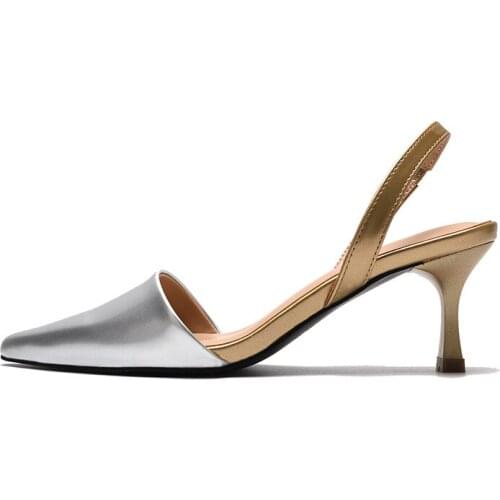 Top Quality Women High Heels Back Strappy Mule High Heels Slippers Sandals Flip Flops Pointed Toe Slides Party Shoes Woman