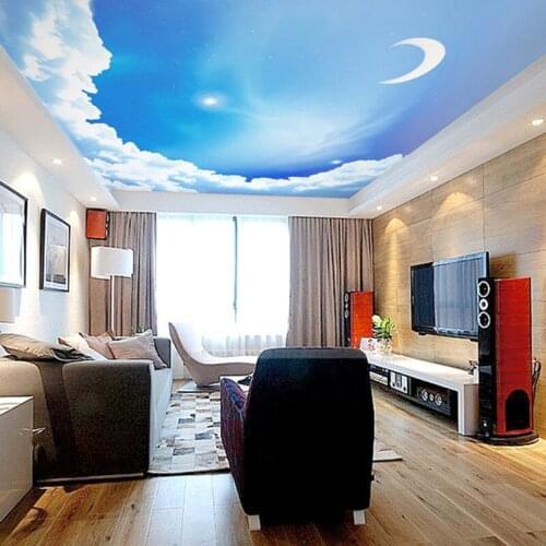 Wholesale Bule Sky Moon 3d Cartoon Murals 3d Wall Ceiling Murals for Kids Room Child Bedding Room 3d Ceiling Mural Wall Fresco